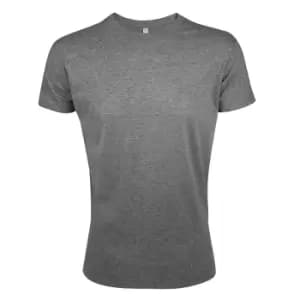 SOLS Mens Regent Slim Fit Short Sleeve T-Shirt (L) (Grey Marl)