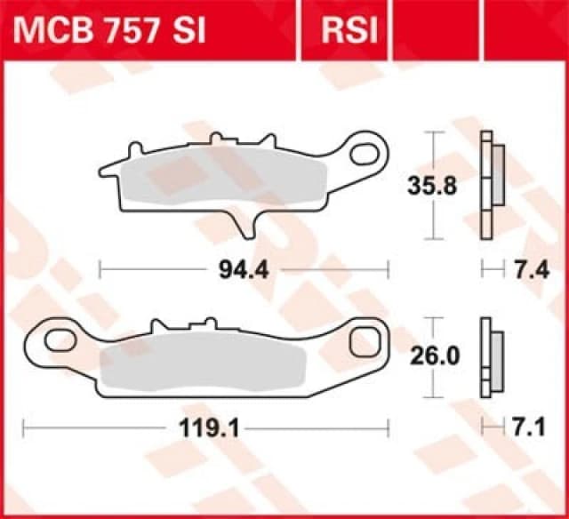 TRW Lucas TRW Lucas brake pad MCB757SI Sinter Offroad