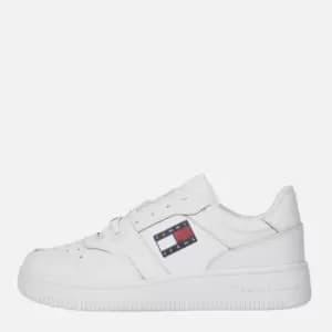 Tommy Jeans Tech Leather-Blend Basket Trainers - UK 10