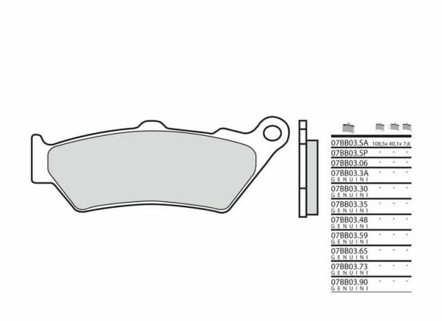 Brembo S.p.A. Street Sintered Metal Brake pads - 07BB03SP
