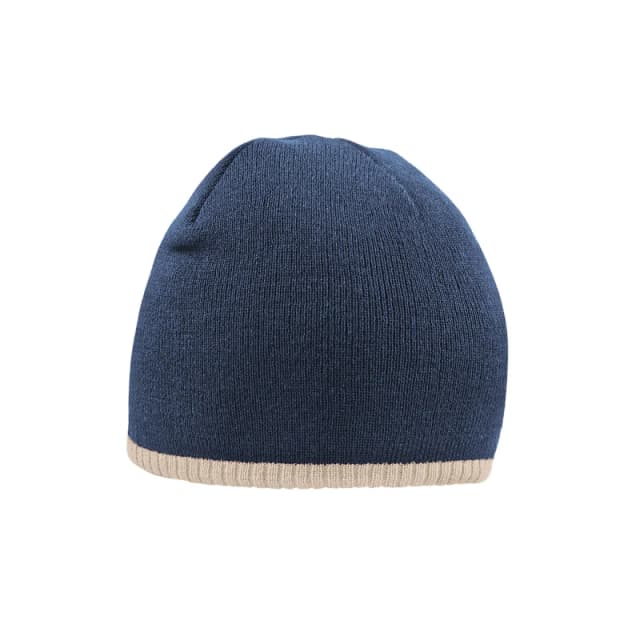 Beechfield Beechfield Men Two Tone Knitted Beanie in Navy Navy One Size Male 5063377392807