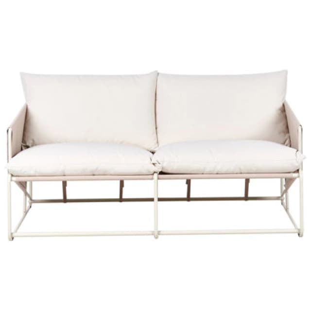 Beliani Garden Sofa 2 Seater Ponte Metal Taupe