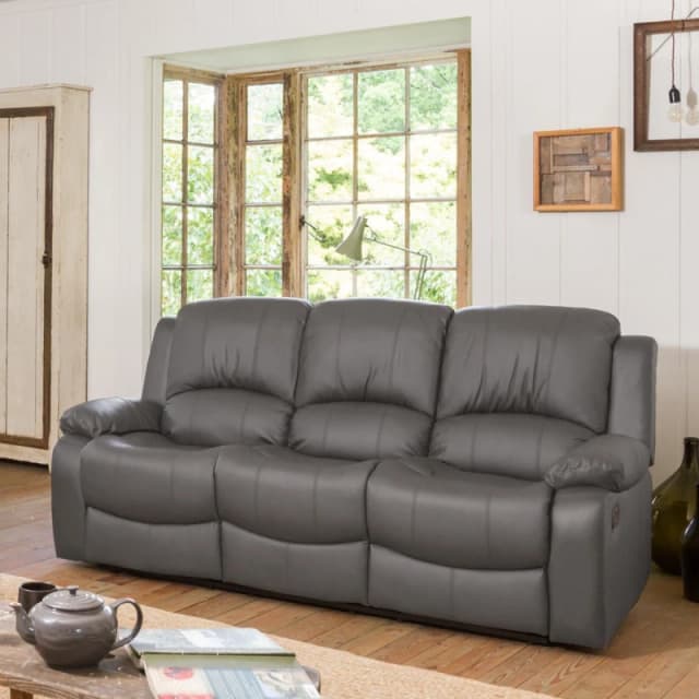 Artemis Home Glendale 3 Seat Manual Recliner Sofa in Grey Grey Unisex