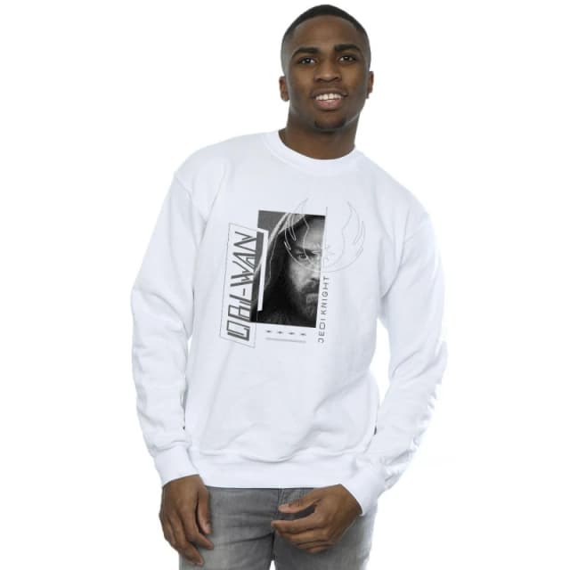 Star Wars Star Wars Men Obi-Wan Kenobi Jedi SciFi Collage Sweatshirt in White Size: Small White S Male 5059934442344