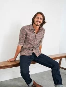 White Stuff Retro Flower Print Shirt - Red Size M Men