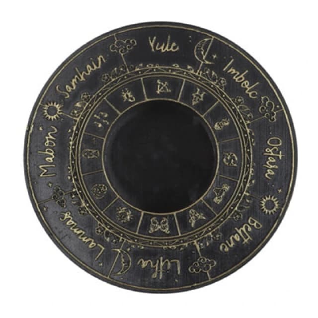 Something Different Something Different Wheel Of The Year Tea Light Holder in Black One Size Unisex 5063806044949