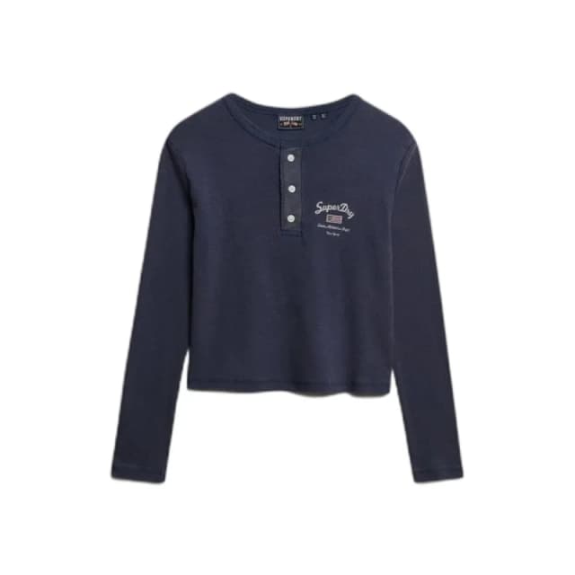 Superdry Womens long sleeve T-Shirt Superdry Athletic Essentials Bleu Female M