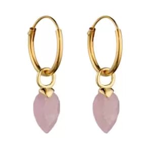 Candy Kite Gold Plated Silver June Birthstone Quartz Hoop Earrings
