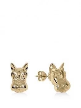 Radley Gold Tone Dog Stud Ladies Earrings