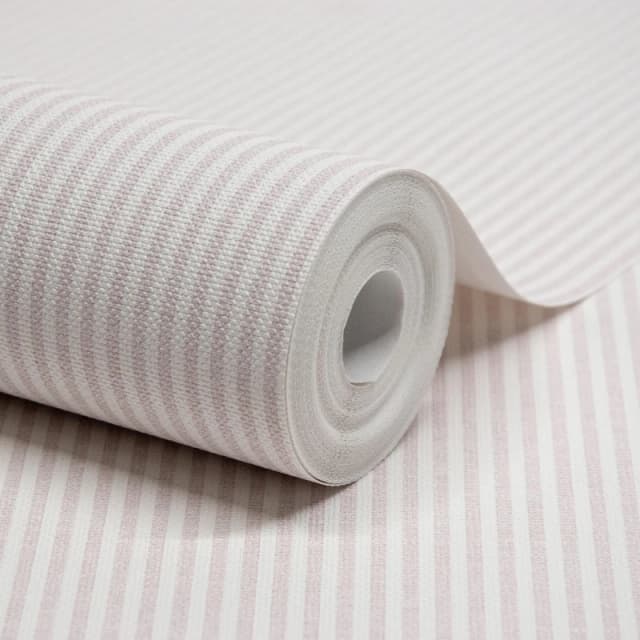 Grandeco Pinstripe Nursery Textured Wallpaper in Baby Pink Size: 1 Pack Baby Pink Unisex 1 Pack
