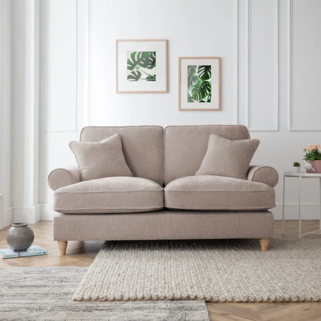 The Great Sofa Company Ezra 2 Seater Sofa Manhattan Putty in Taupe Unisex