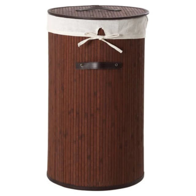 Premier Housewares Kankyo Dark Brown Round Laundry Hamper Brown