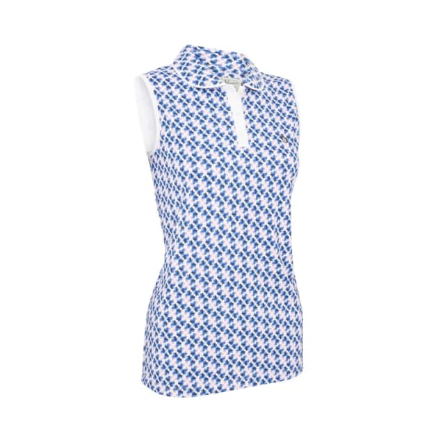 Original Penguin Golf Womens Parrot Geo Short-Sleeve Performance Polo Shirt Bright White female 8 (XS)