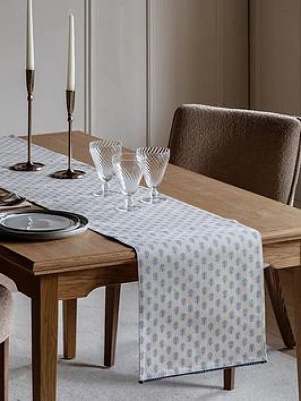 Crossland Grove Persephone Floral Stamp Table Runner Blue 5.06109E+12