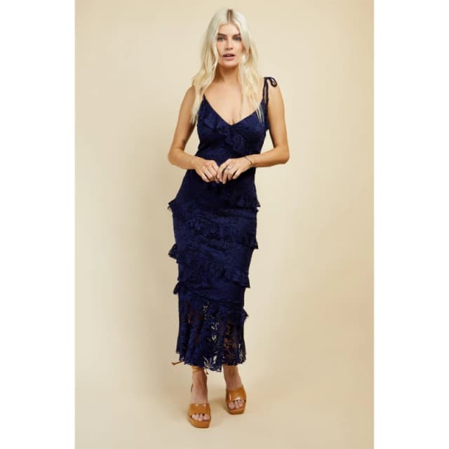 Little Mistress Womens Maxi Dress Navy female 8 (XS)