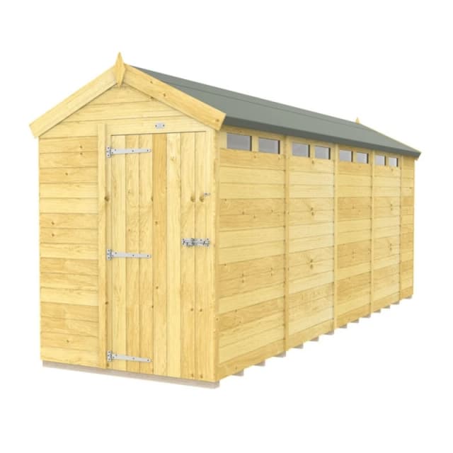 Buttercup Farm 5 x 18 Feet Apex Security Shed - Single Door - L533 x W147 x H217cm in Brown Brown Unisex