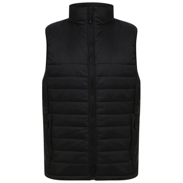 Henbury Mens Pongee Padded Gilet in Black Size: XS Black Male XS