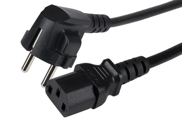Maplin Maplin Power Lead EU Schuko Plug to IEC C13 3 Pin Plug Female - 2m (Not Fused) PL009