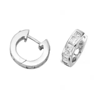 Beginnings Sterling Silver E266C 5 Stones Hoop Earrings