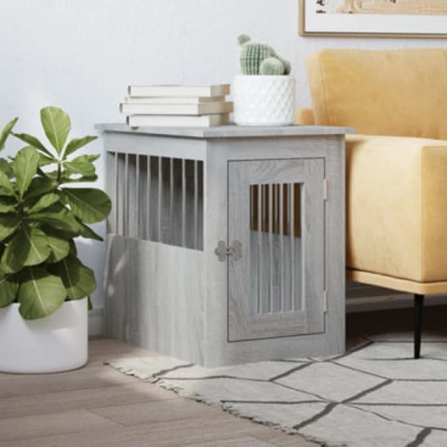 vidaXL Dog Crate Furniture Grey Sonoma 45x62x59cm Engineered Wood, Grey 838314