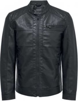 ONLY and SONS AL Jacket Imitation Leather Jacket black