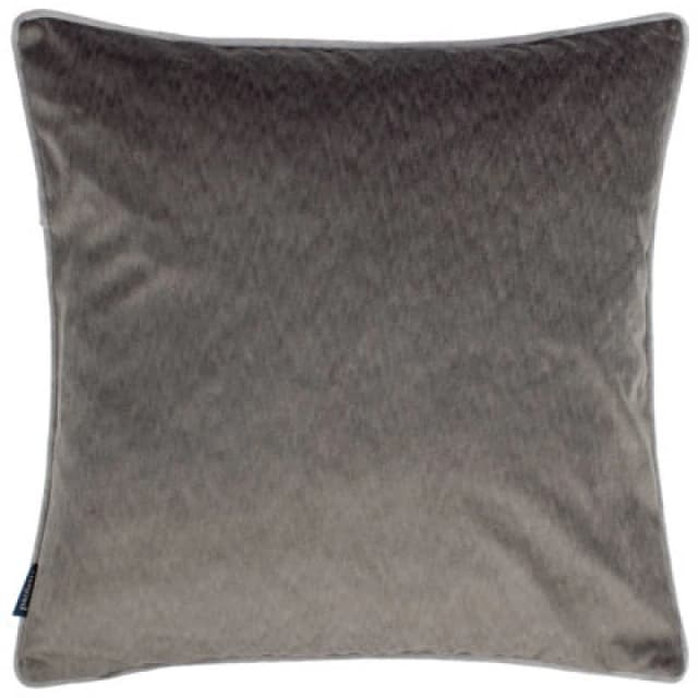 Paoletti Torto Mottled Velvet Contrast Piped Cushion Charcoal