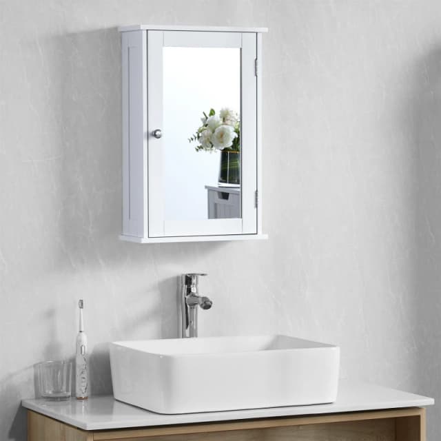 Lassic Bath Vida Priano 1 Door Mirrored Wall Cabinet White unisex 1 Door