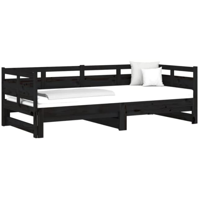 VIDAXL Pull-out Day Bed without Mattress Black 2x(90x190) cm vidaXL 8720287073048