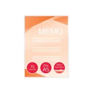 GBC Document Pouch Gloss A5 75 micron Clear 25