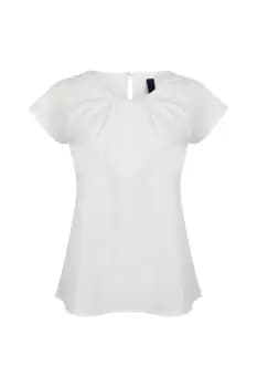 Pleat Front Short Sleeve Top