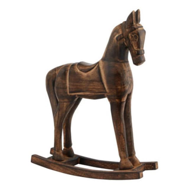 Hill Interiors Natural Rocking Horse - Wood - L8 X W25 X H32cm - Brown