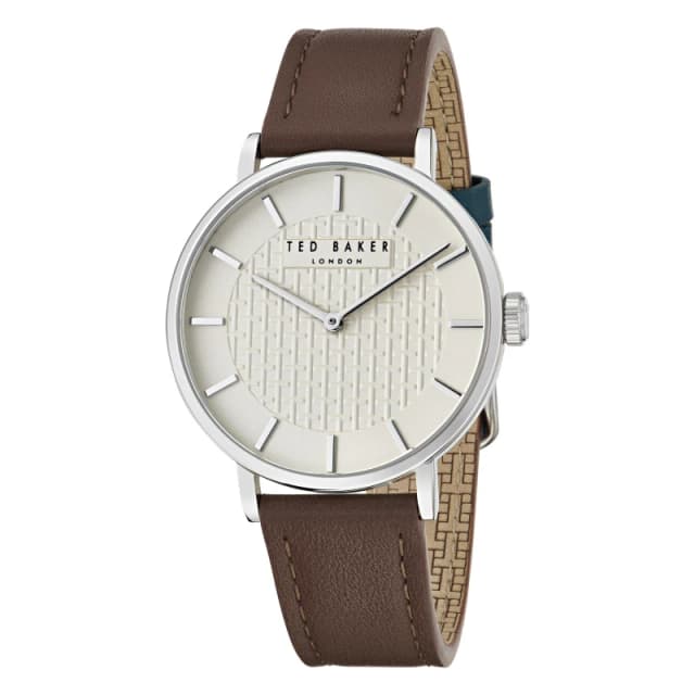 Ted Baker Mens Precision Quartz Analogue Watch Cream/Silver male One Size