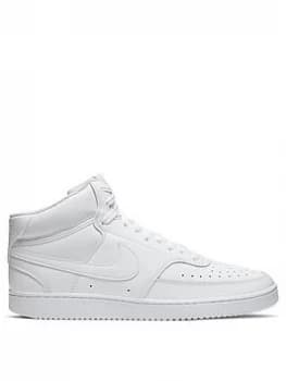 Nike Court Vision Mid, White/White, Size 9, Men