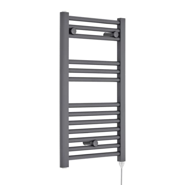Balterley Electric Vertical Round Towel Rail 300 Watt Anthracite 720x 400mm Grey