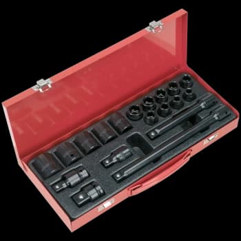Sealey 19 Piece 1/2" Drive Hexagon WallDrive Impact Socket Set Metric 1/2"