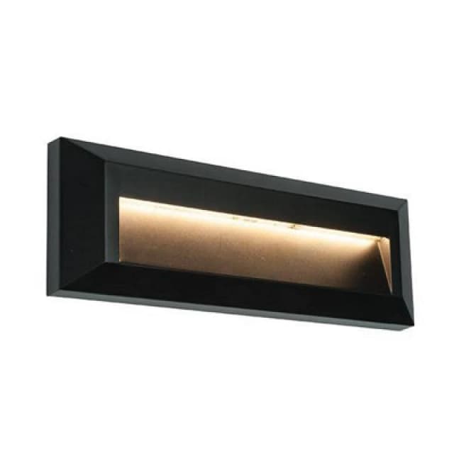 Netlighting Severus Integrated LED 1 Light Outdoor Wall Light Black Abs Plastic Clear IP65 Clear