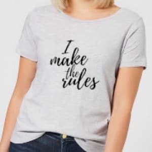 I Make The Rules Womens T-Shirt - Grey - 3XL