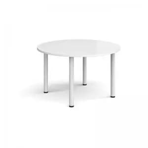Circular white radial leg meeting table 1200mm - white