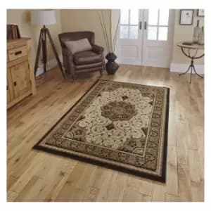 Heritage 4400 Black Cream 67cm x 240cm Runner - Black and Ivory