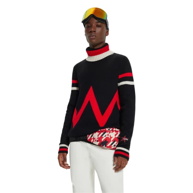 Boss Mens Crew Neck Soft Knit Jumper Black male XL