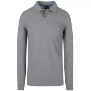 Paul Smith Long Sleeve Regular Fit Polo Shirt In Grey - Size L