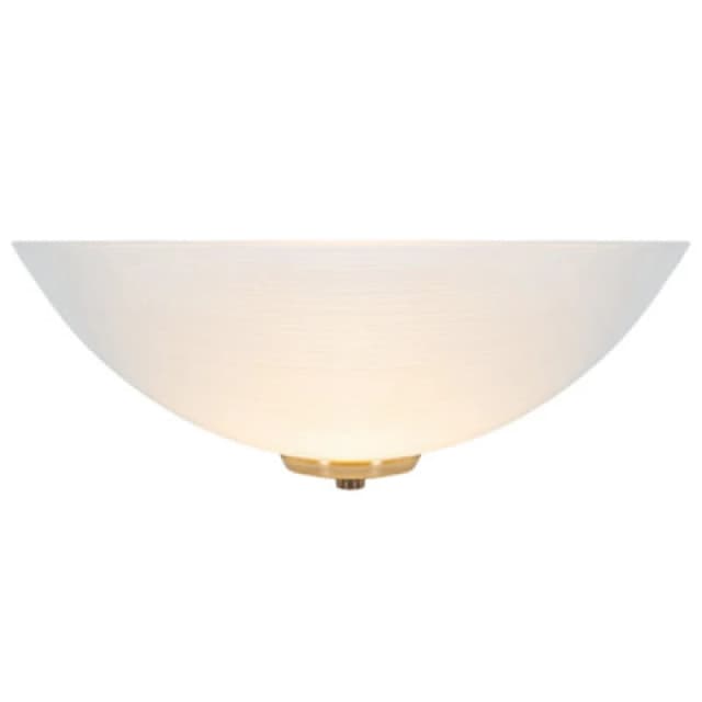 Happy Homewares Traditional Antique Brass Flush Wall Uplighter With Opal Swirl Glass Diffuser
