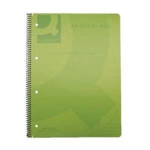 Q-Connect Spiral Bound Polypropylene Notebook 160 Pages A4 Green Pack