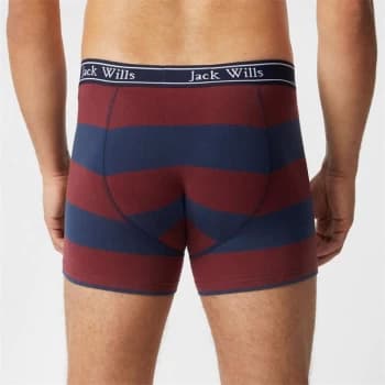 Jack Wills Multipack Stripe Boxers 2 Pack - Damson