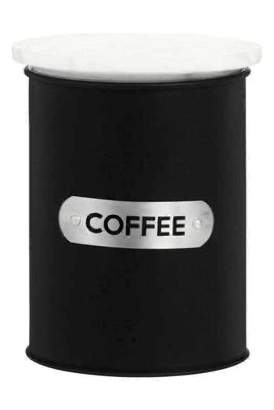 Orsina Chic Design Black Enamel Coffee Canister, Functional Design Metal Canister, Durable Stainless Steel Canister