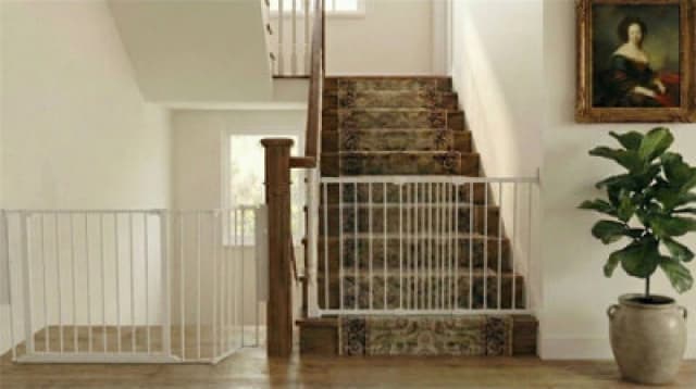 Safetots Solution For Up And Down Staircases, White, Multi Panels, Up To 122Cm, And, Screw Fit Gate, 67Cm - 105.5Cm