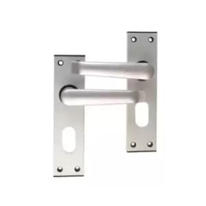 Ambassador Oval Standard Plate Door Furniture Anodised Silver Visi Pack