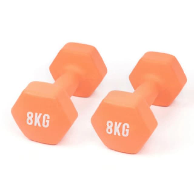 Myga 8KG Neoprene Dumbbell Pair For Home Fitness And Strength Training