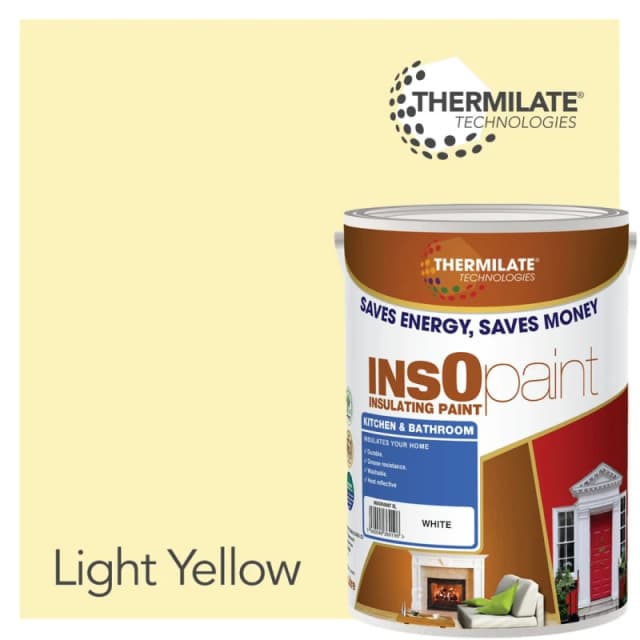 Thermilate Technologies Insopaint Kitchen & Bathroom Paint - Best Anti-Mould Protection, Insulating Walls & Ceilings - Light Yellow