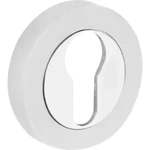Eclipse Euro Escutcheon Dual Finish in Silver